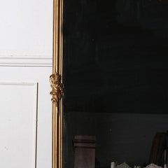 Large French Louis XV Style Carved Gilt Framed Beveled Mirror