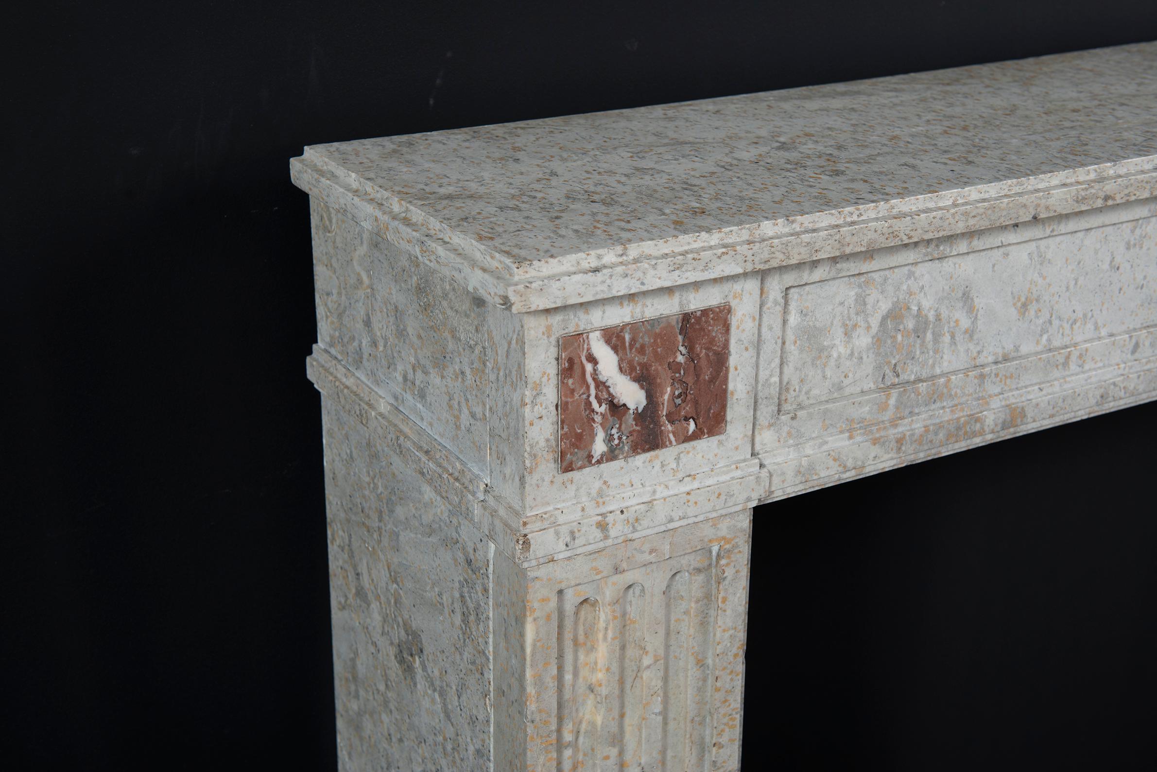 Marble Large French Louis XVI Fireplace Mantel For Sale