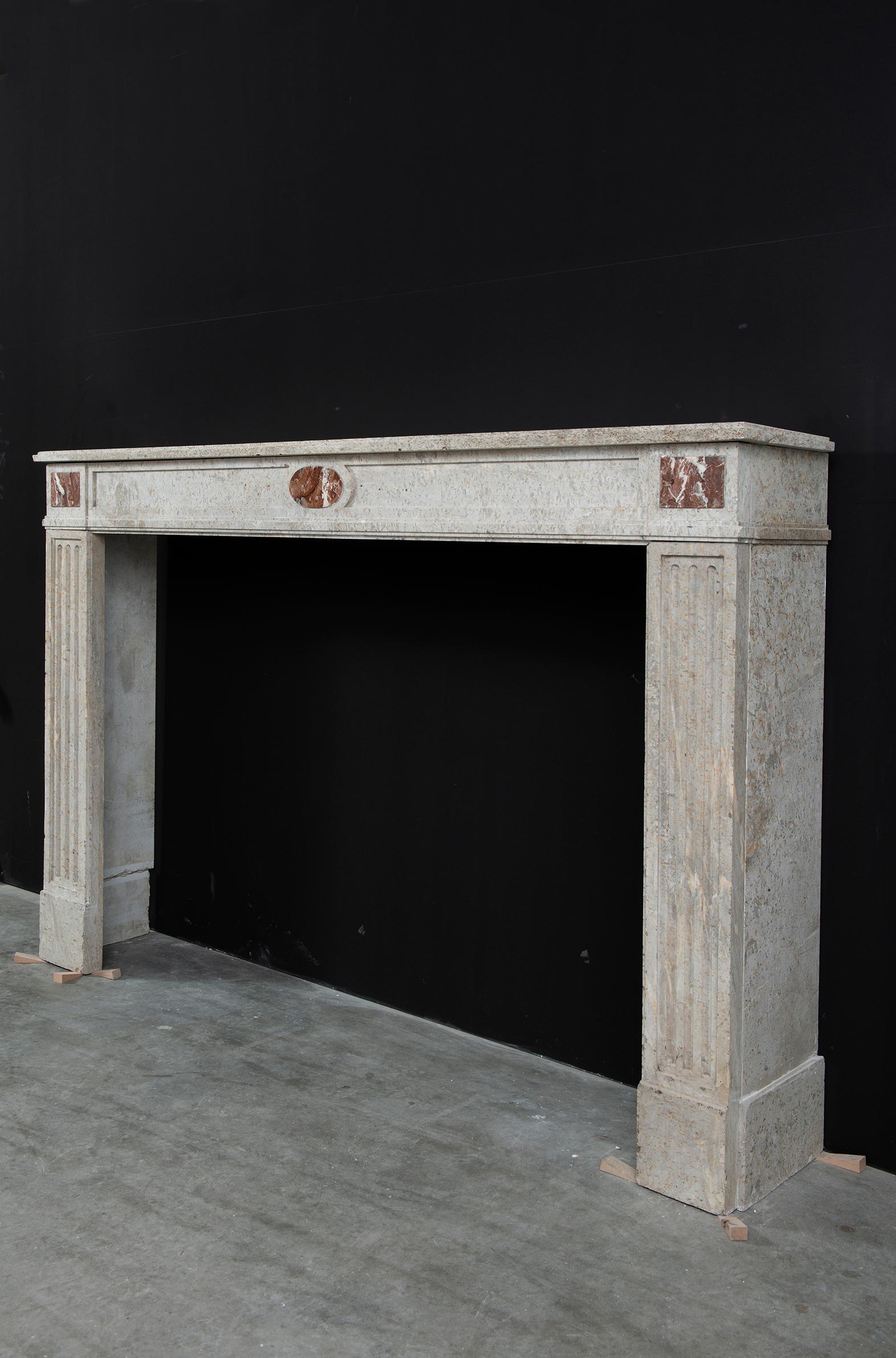 Large French Louis XVI Fireplace Mantel For Sale 4