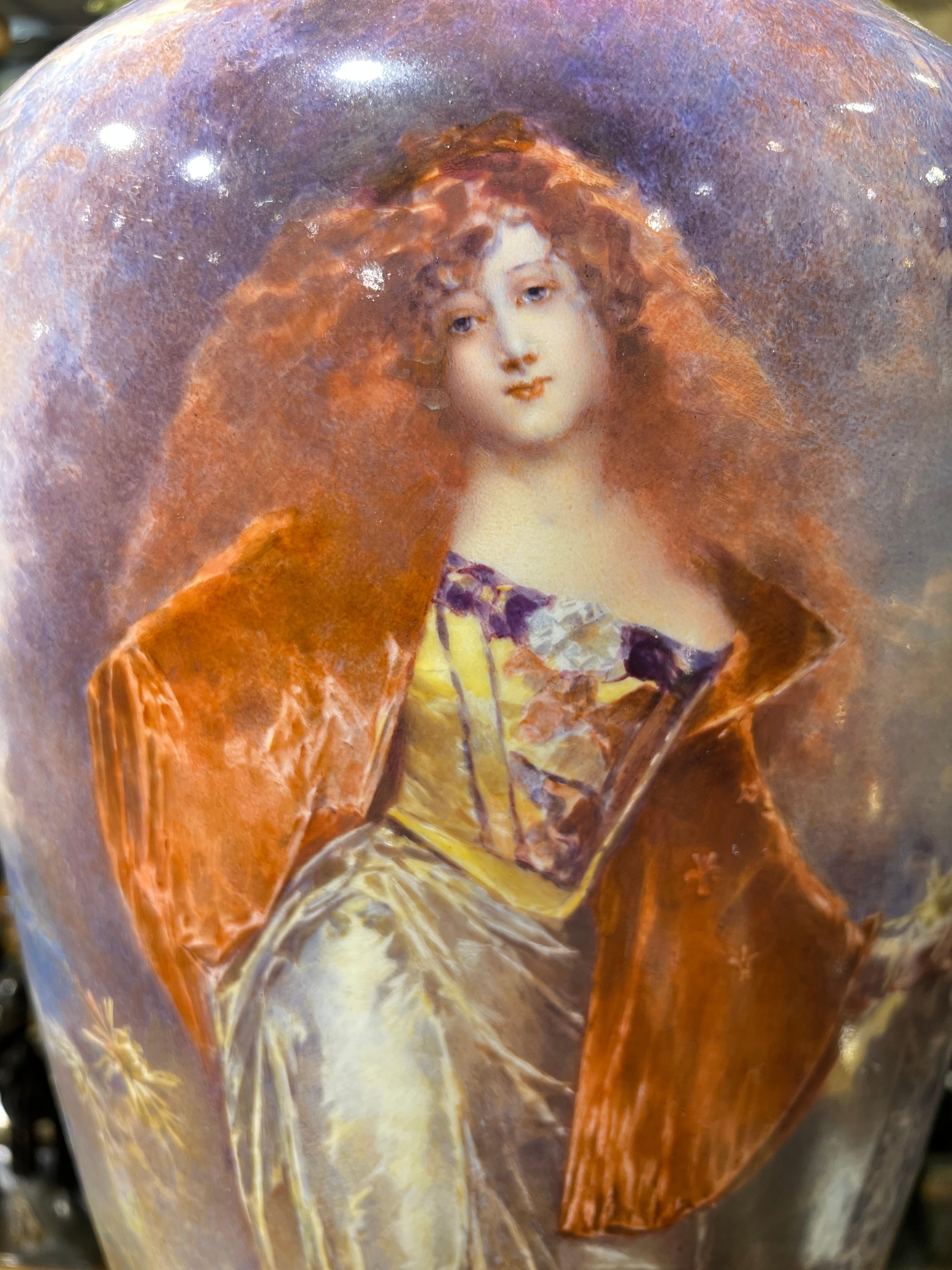 19th Century Large French Louis XVI Sevres Style Gilt Bronze Porcelain Vase For Sale