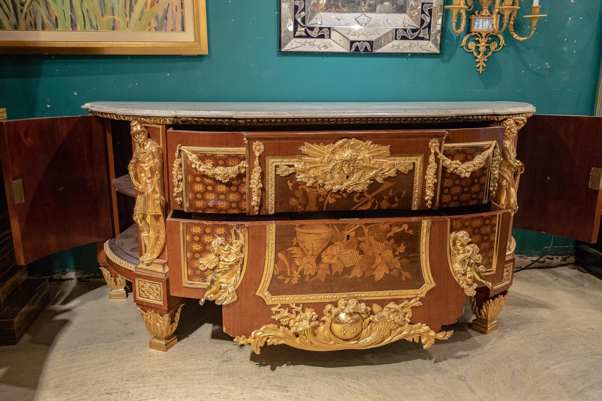  Large French Louis XVI Style Armorial Commode In Good Condition In New York, NY