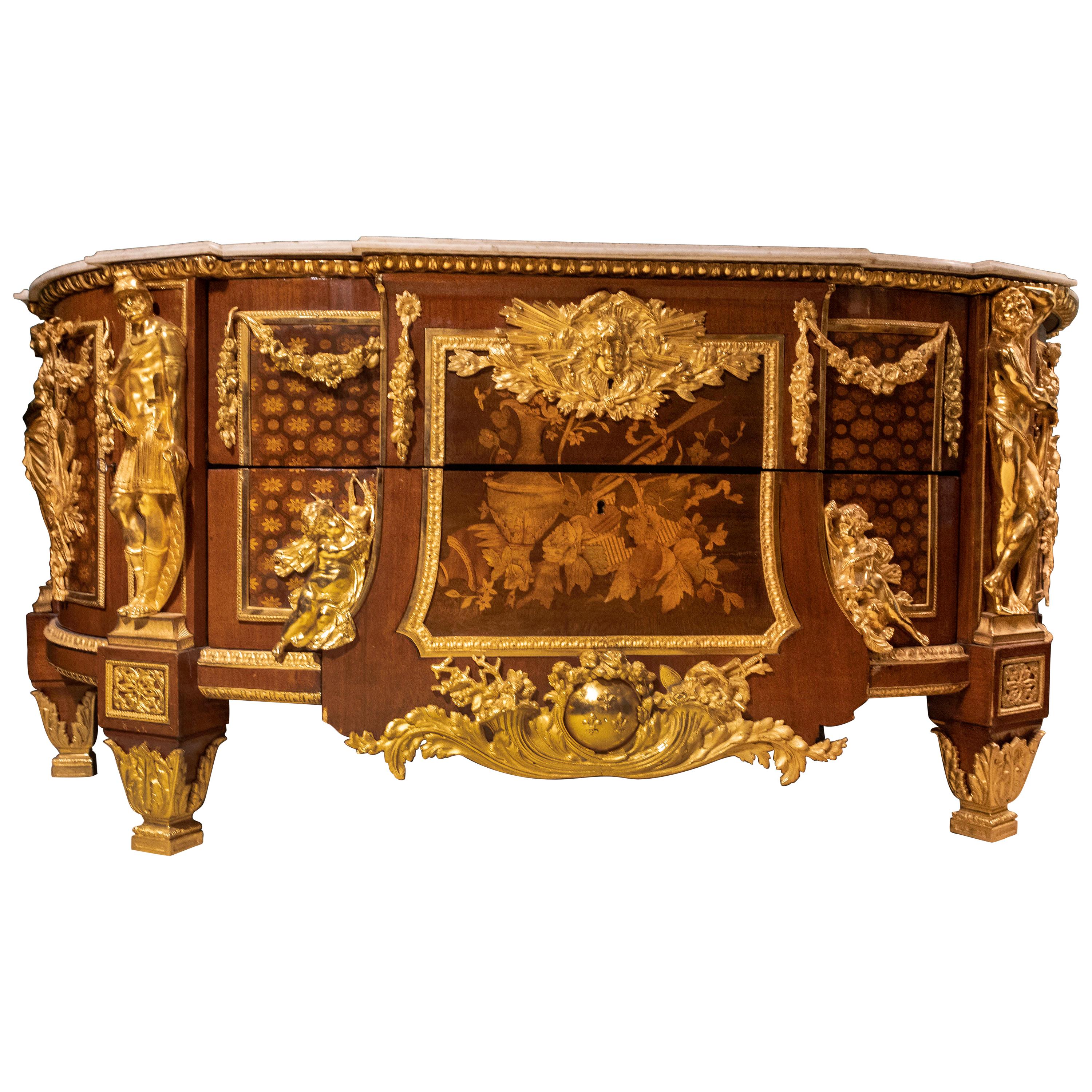  Large French Louis XVI Style Armorial Commode