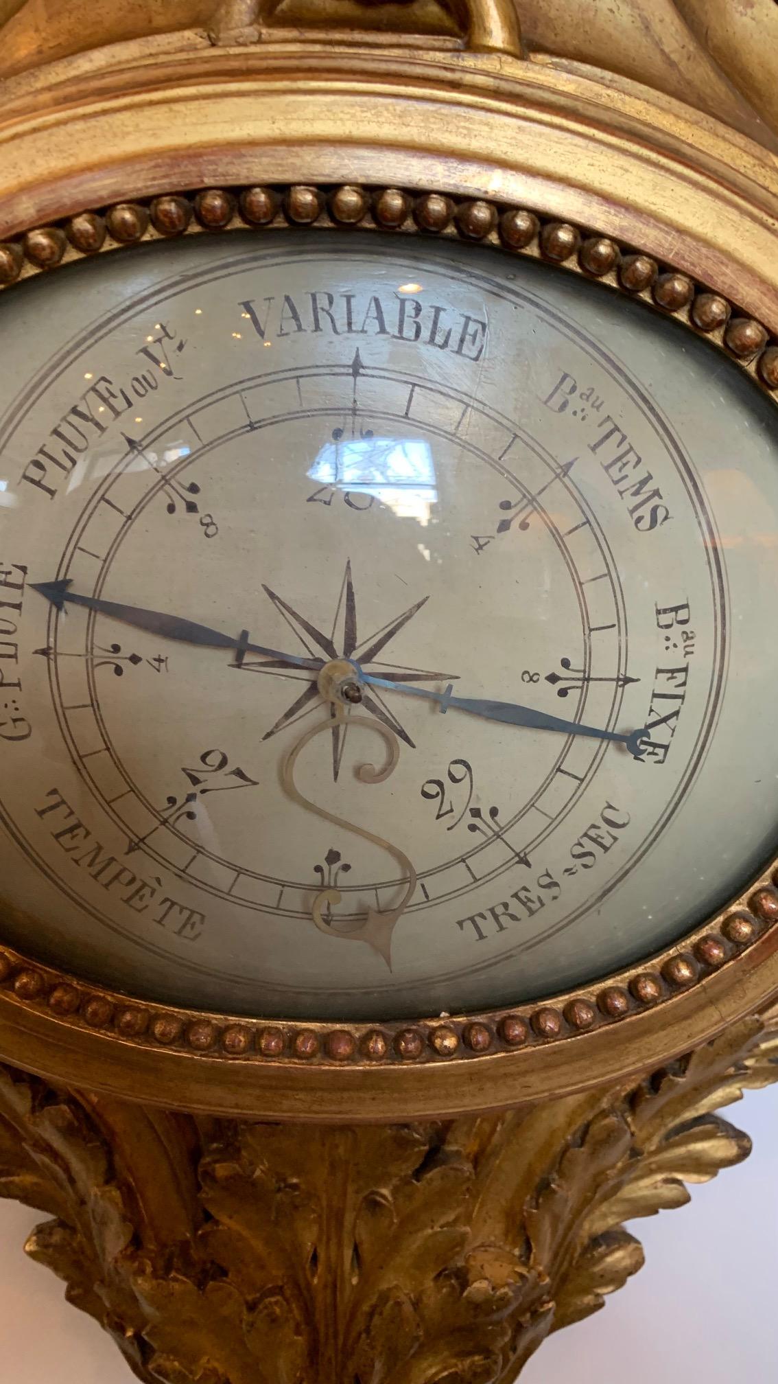 Large French Louis XVI Style Barometer 9
