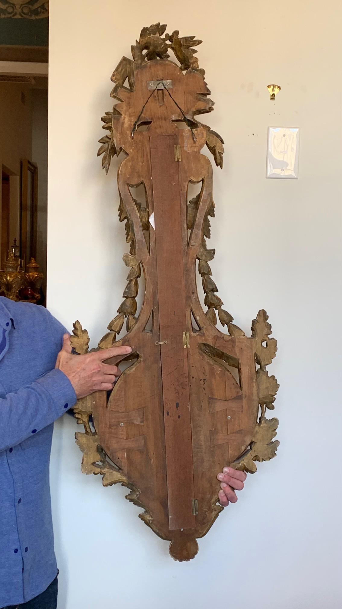 Carved Large French Louis XVI Style Barometer