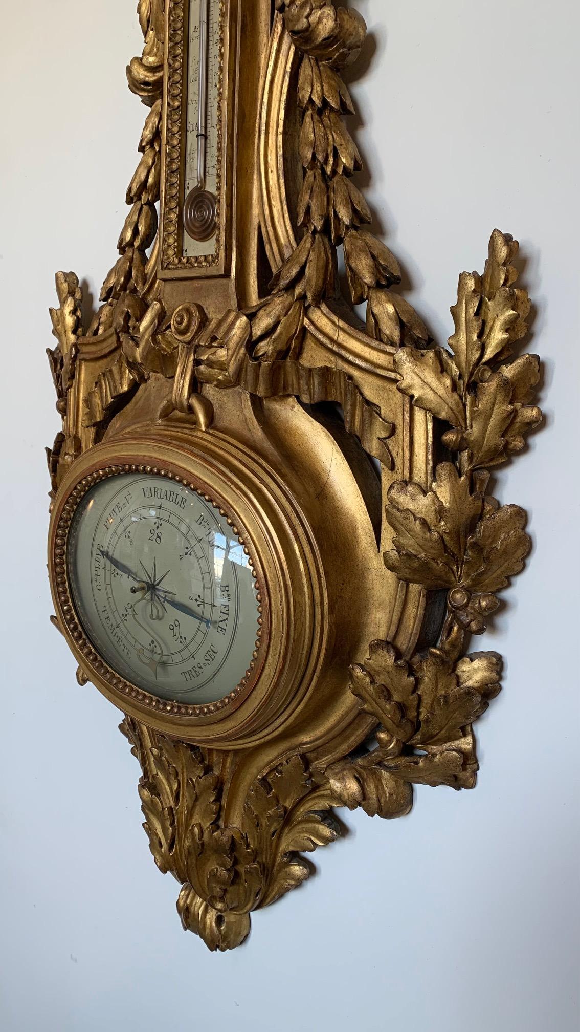 Large French Louis XVI Style Barometer 2