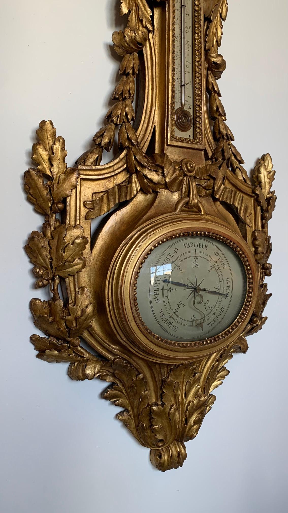 Large French Louis XVI Style Barometer 3