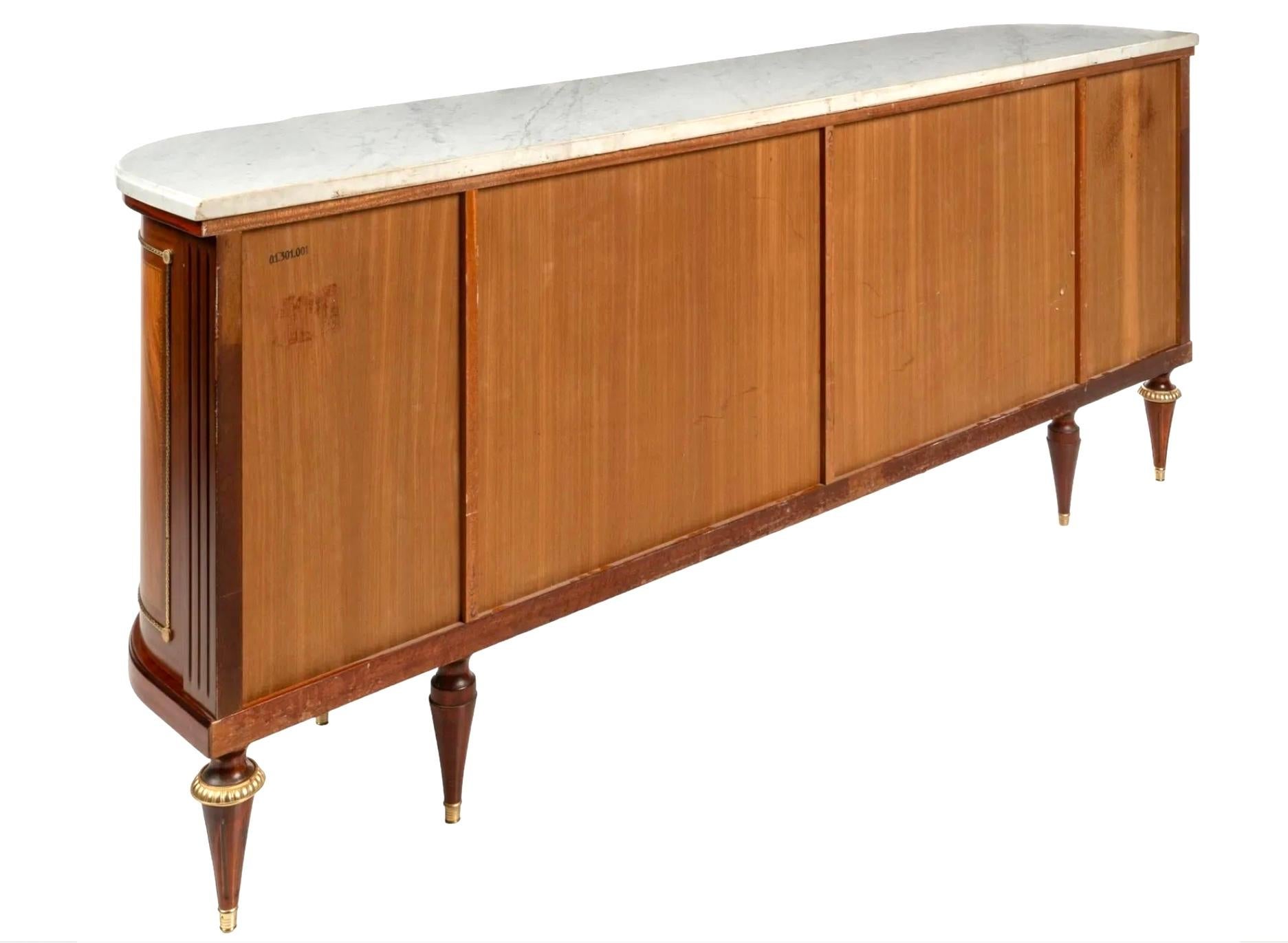 Large French Louis XVI Style Demilune Enfilade Sideboard Buffet 2