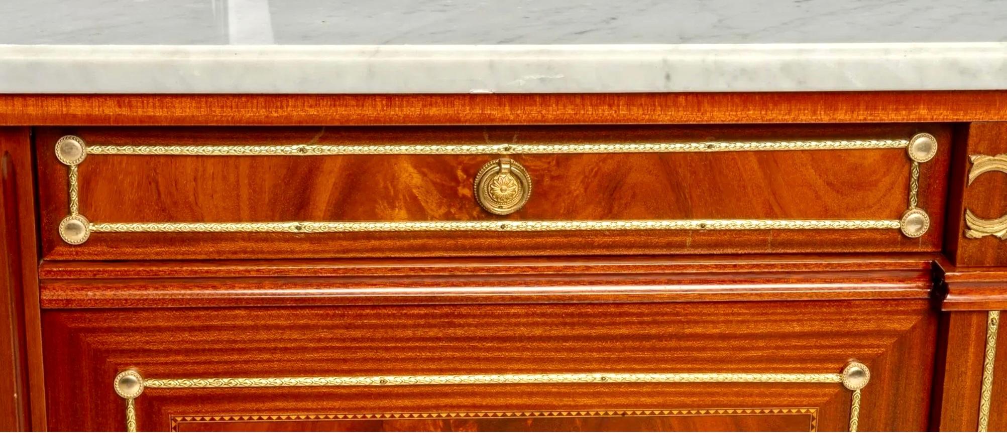 Large French Louis XVI Style Demilune Enfilade Sideboard Buffet 3