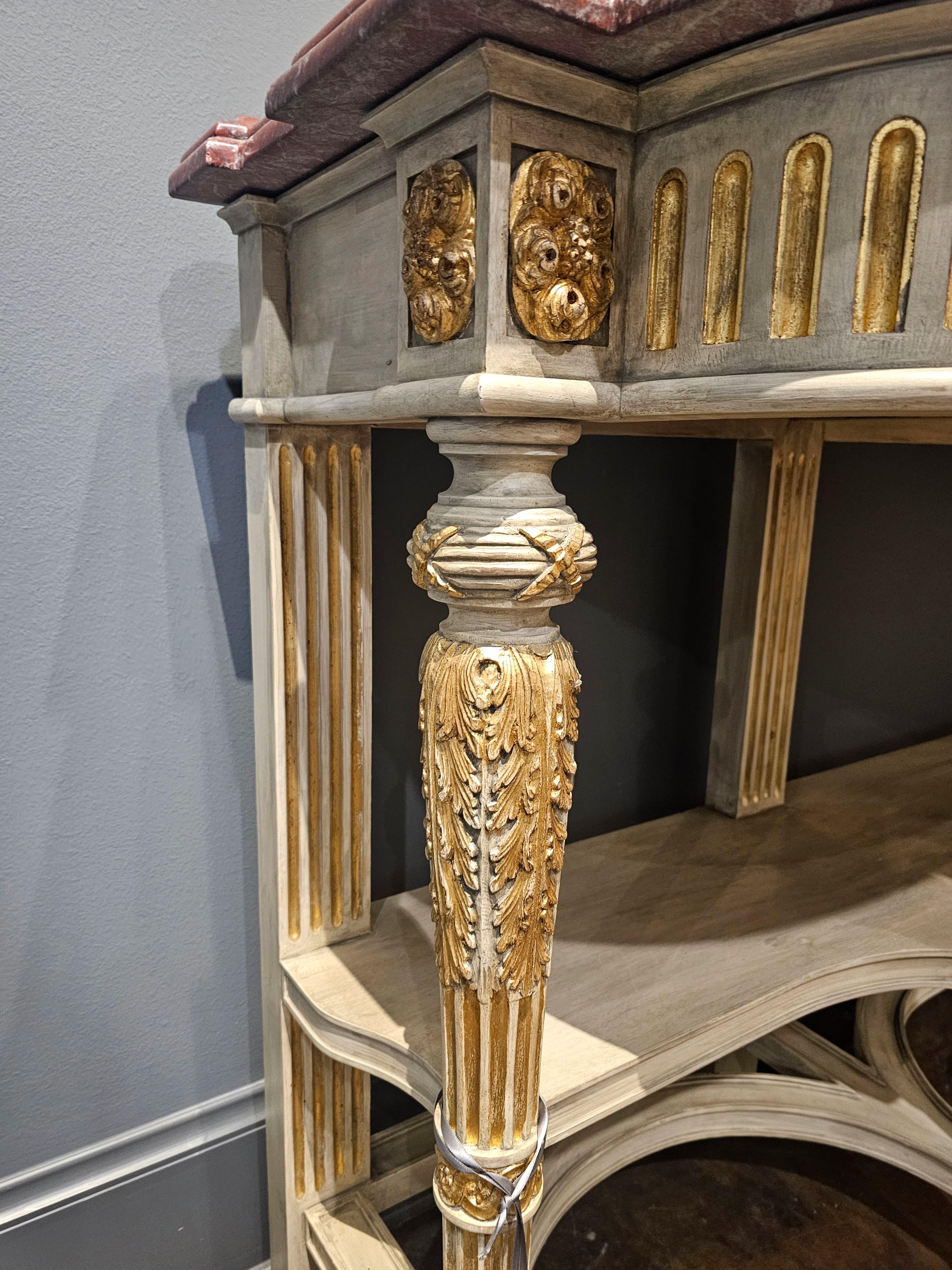 Large French Louis XVI Style Maison Jansen Attrib Console Table Buffet Sever For Sale 10