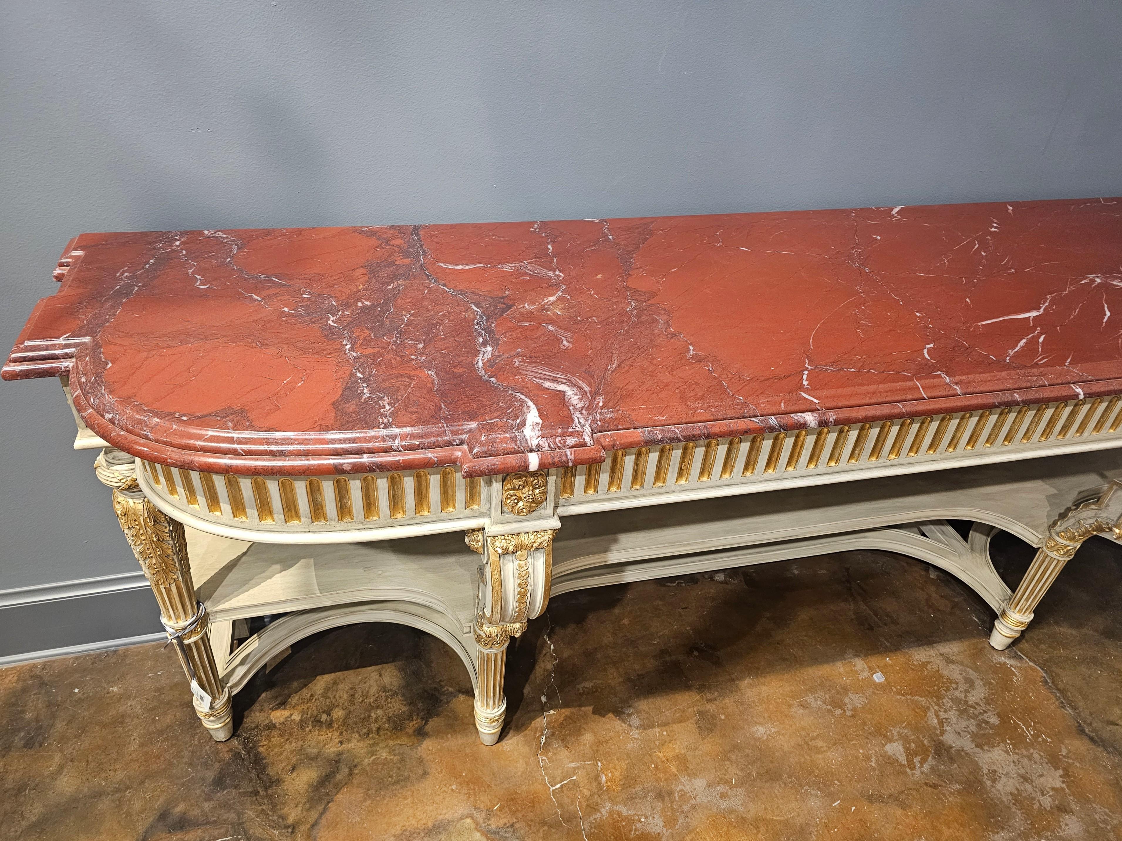 Large French Louis XVI Style Maison Jansen Attrib Console Table Buffet Sever For Sale 19