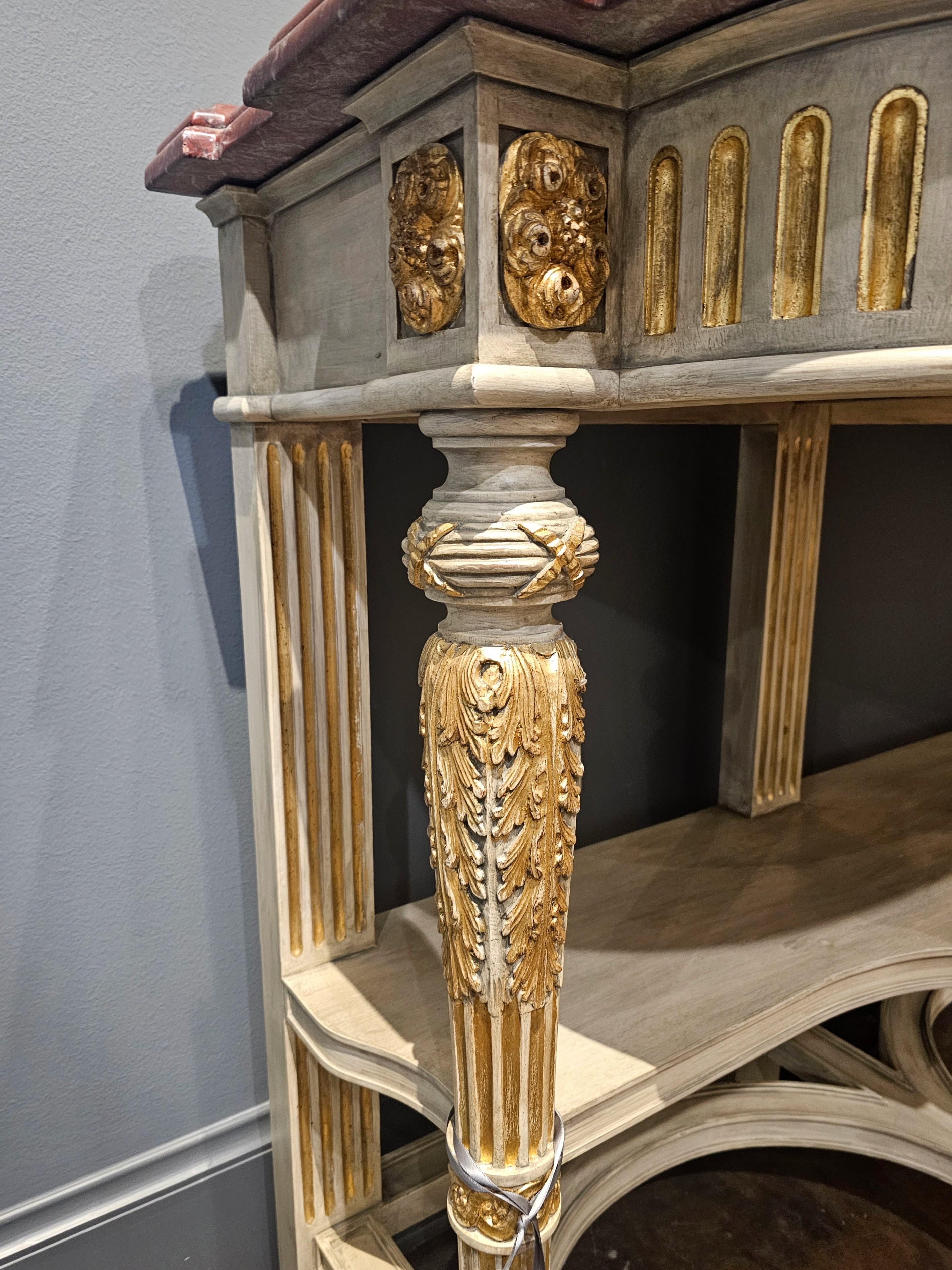 Large French Louis XVI Style Maison Jansen Attrib Console Table Buffet Sever For Sale 22