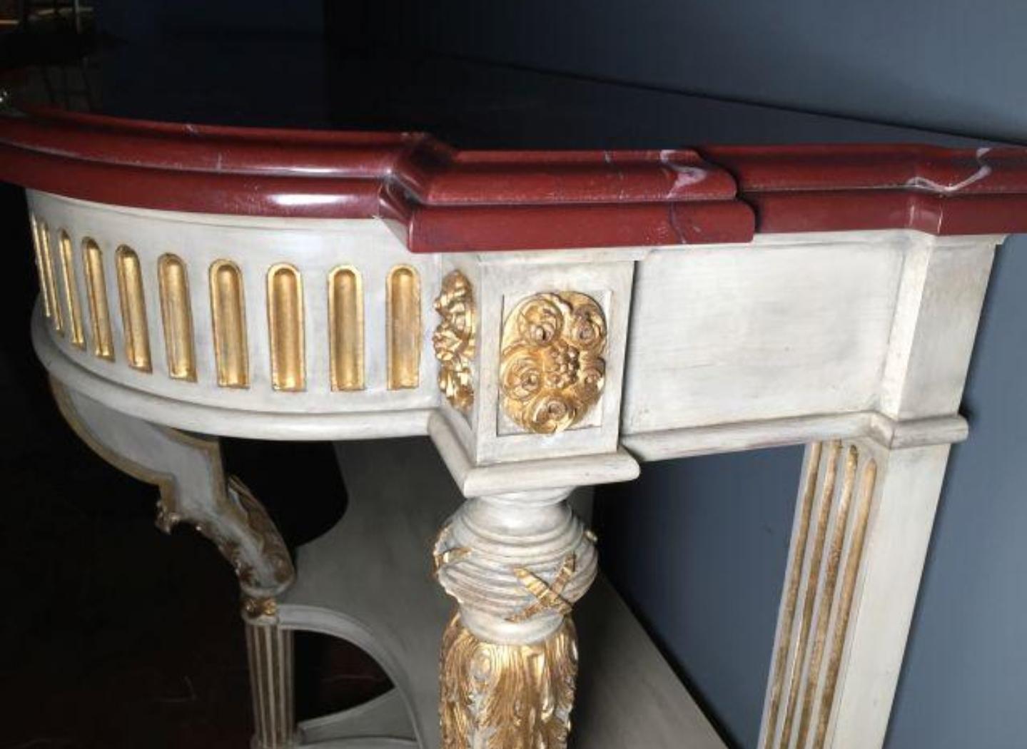 Large French Louis XVI Style Maison Jansen Attrib Console Table Buffet Sever For Sale 25