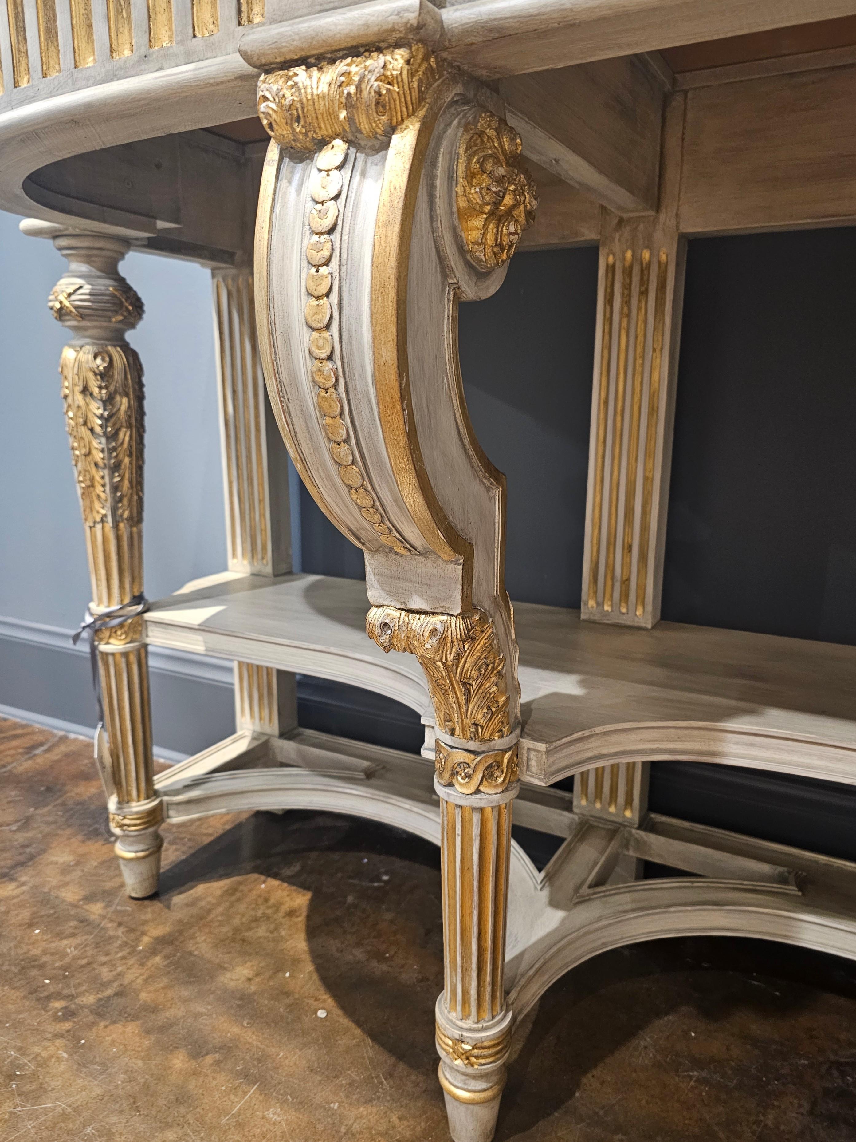 Large French Louis XVI Style Maison Jansen Attrib Console Table Buffet Sever For Sale 2