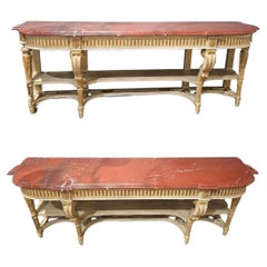 Mesa consola grande francesa estilo Luis XVI Maison Jansen Attrib Buffet Sever