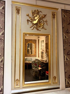 Großer französischer Louis XVI-Stil Neoklassischer Trumeau-Giltwood-Spiegel