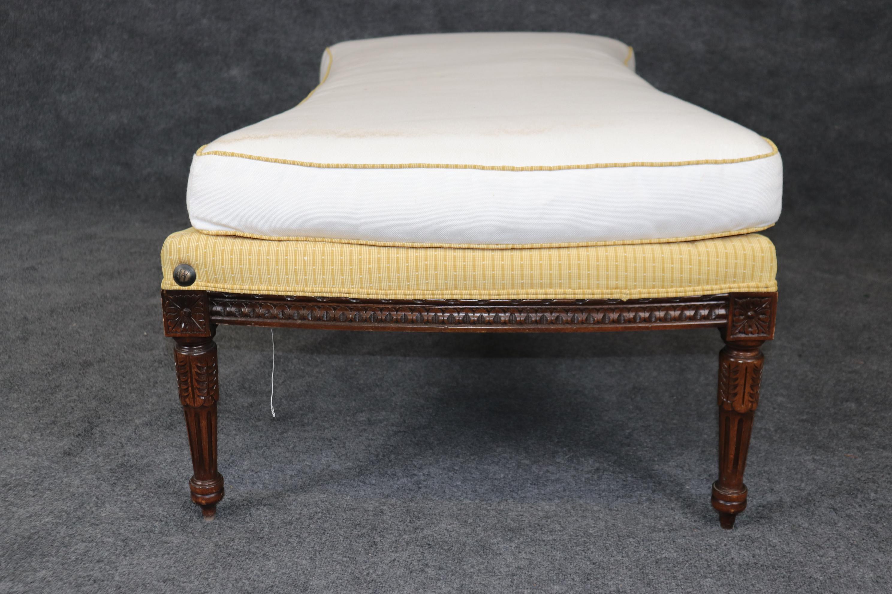 Mid-20th Century Large French Louis XVI Style Raymond Waites by Lane Upholstered Stool Ottoman