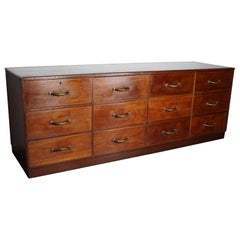 Large French Mahogany Apothecary Cabinet / Drapers Chest, Early 20th Century