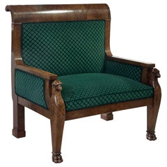 Large French Mahogany Empire Style Armchair, c 1880 Large French Mahogany Empire Style Armchair, c 1880