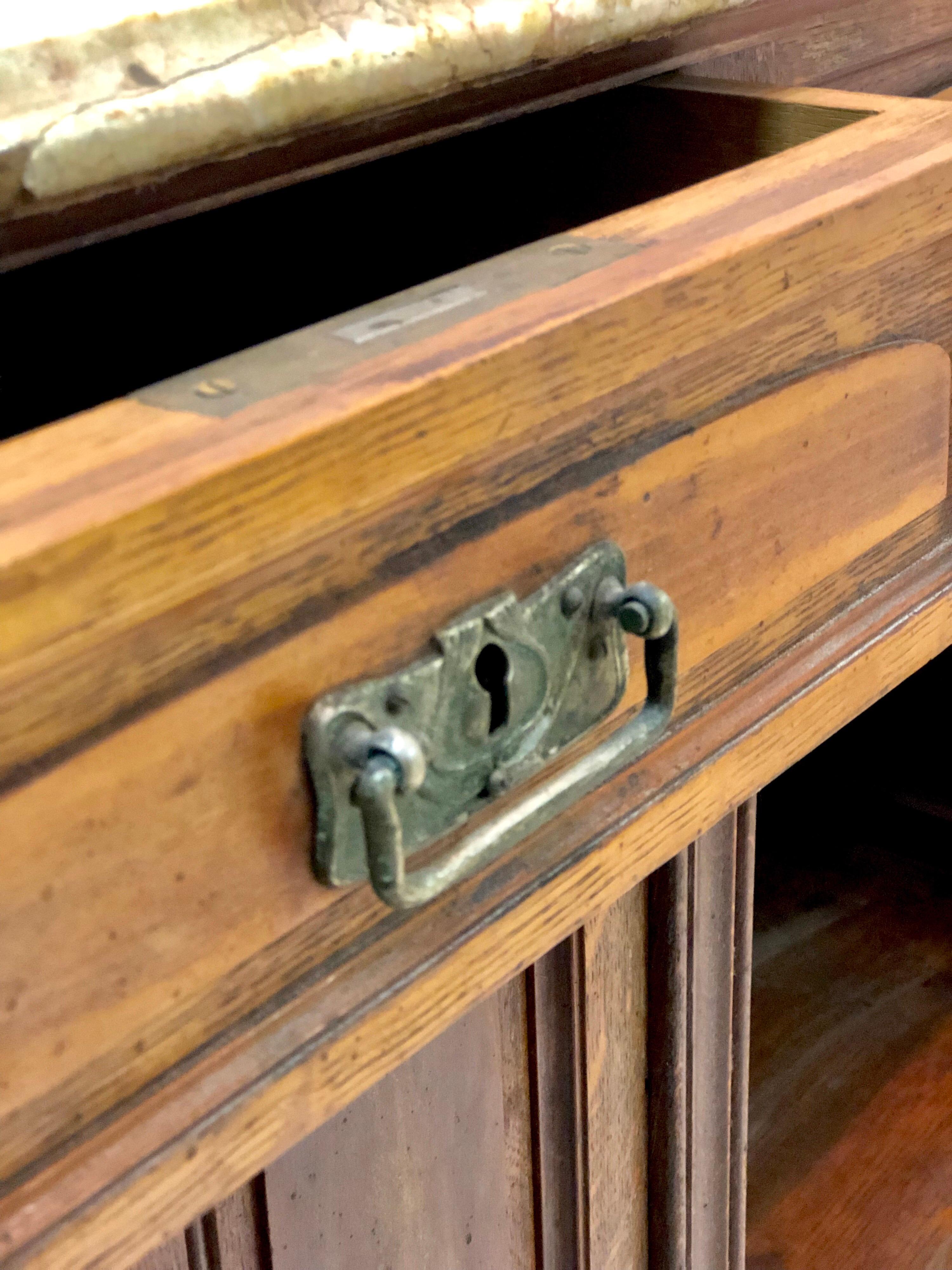 Large French Mahogany Marble Top Buffet Maison Koenig, Liège, 1895 For Sale 4