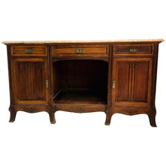 Large French Mahogany Marble Top Buffet Maison Koenig, Liège, 1895