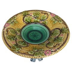 Gran soporte para tartas de mayólica francesa, hacia 1890
