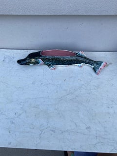 Large French Majolica Fish Jardiniere Fives Lille Circa 1900