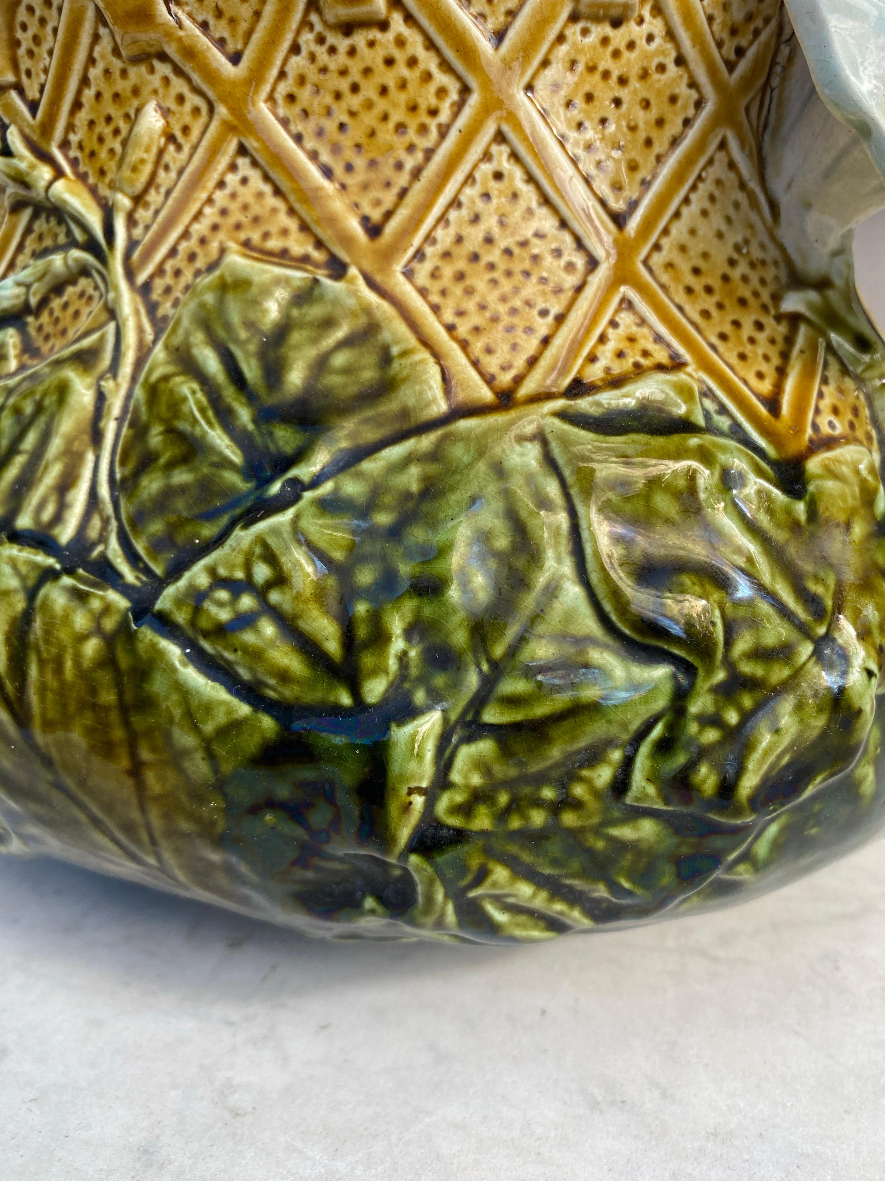 Large French Majolica Morning Glory Jardinière, circa 1880 For Sale 2