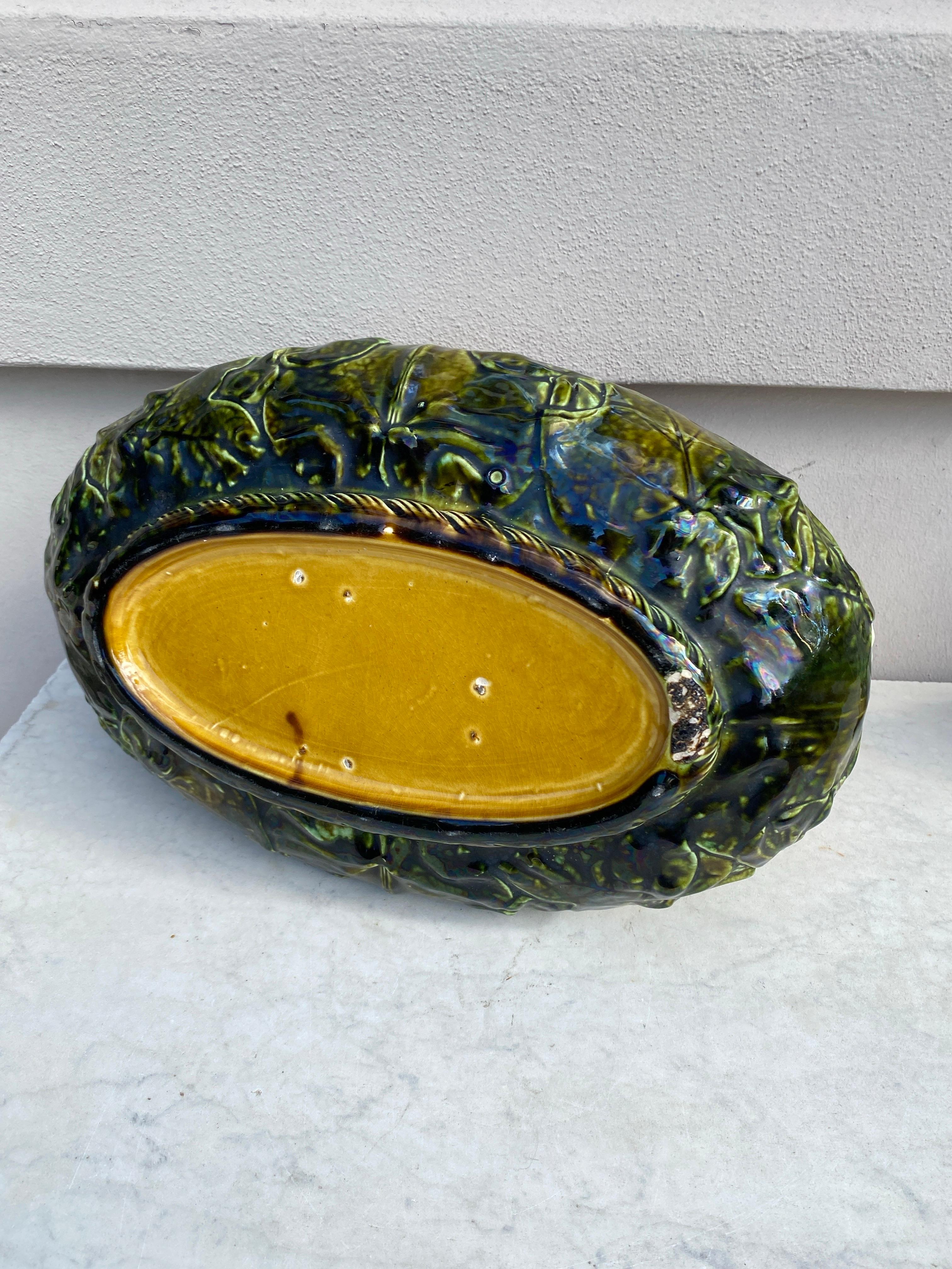 Large French Majolica Morning Glory Jardinière, circa 1880 For Sale 3