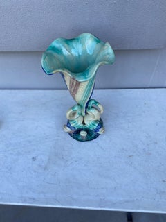 Gran Jarrón Francés de Majolica Palissy Peces Saint Honore Circa 1880