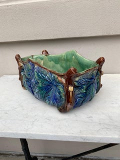Large French Majolica Palissy Jardiniere Circa 1880