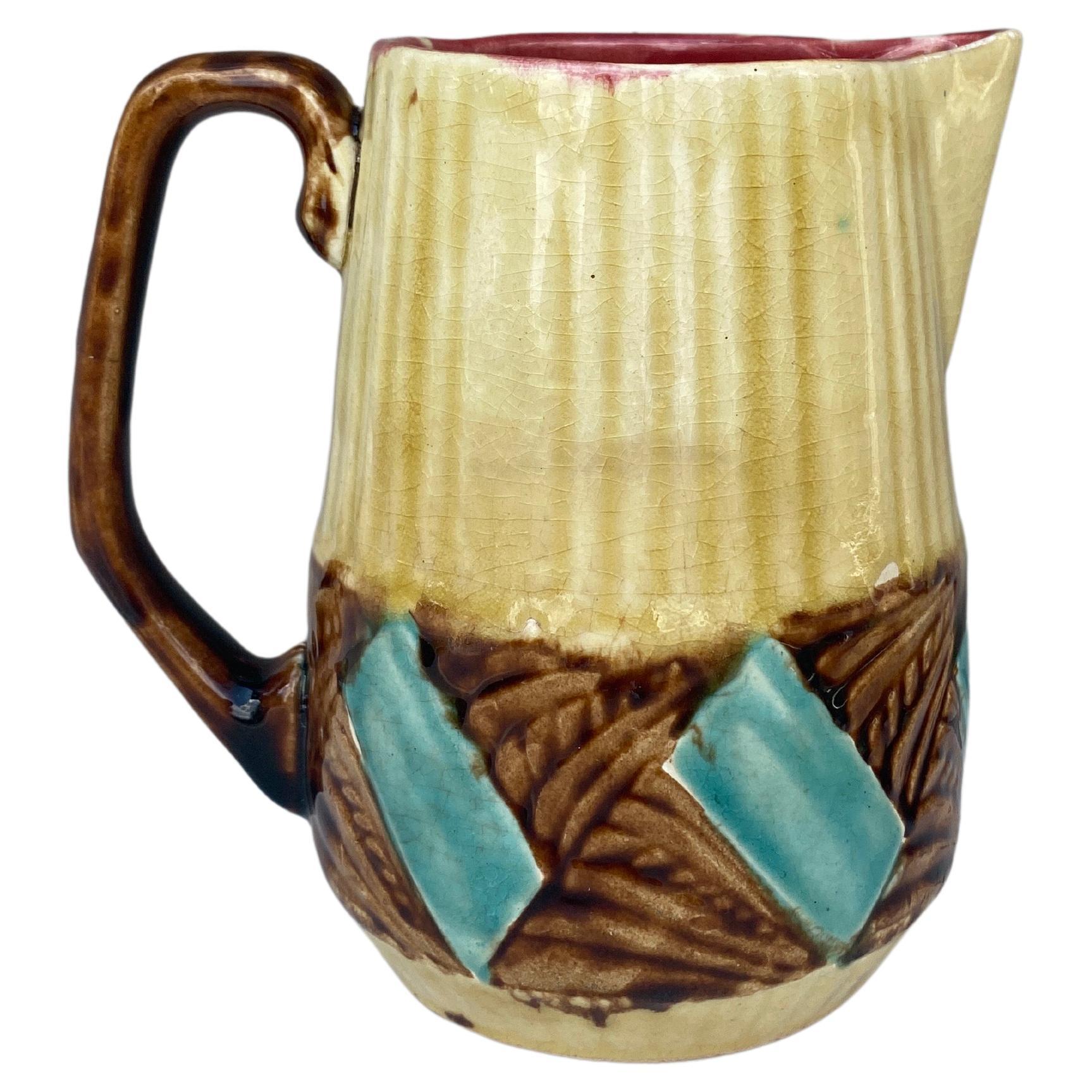 French Majolica pitcher signed Orchies, circa 1930.
Art deco period.