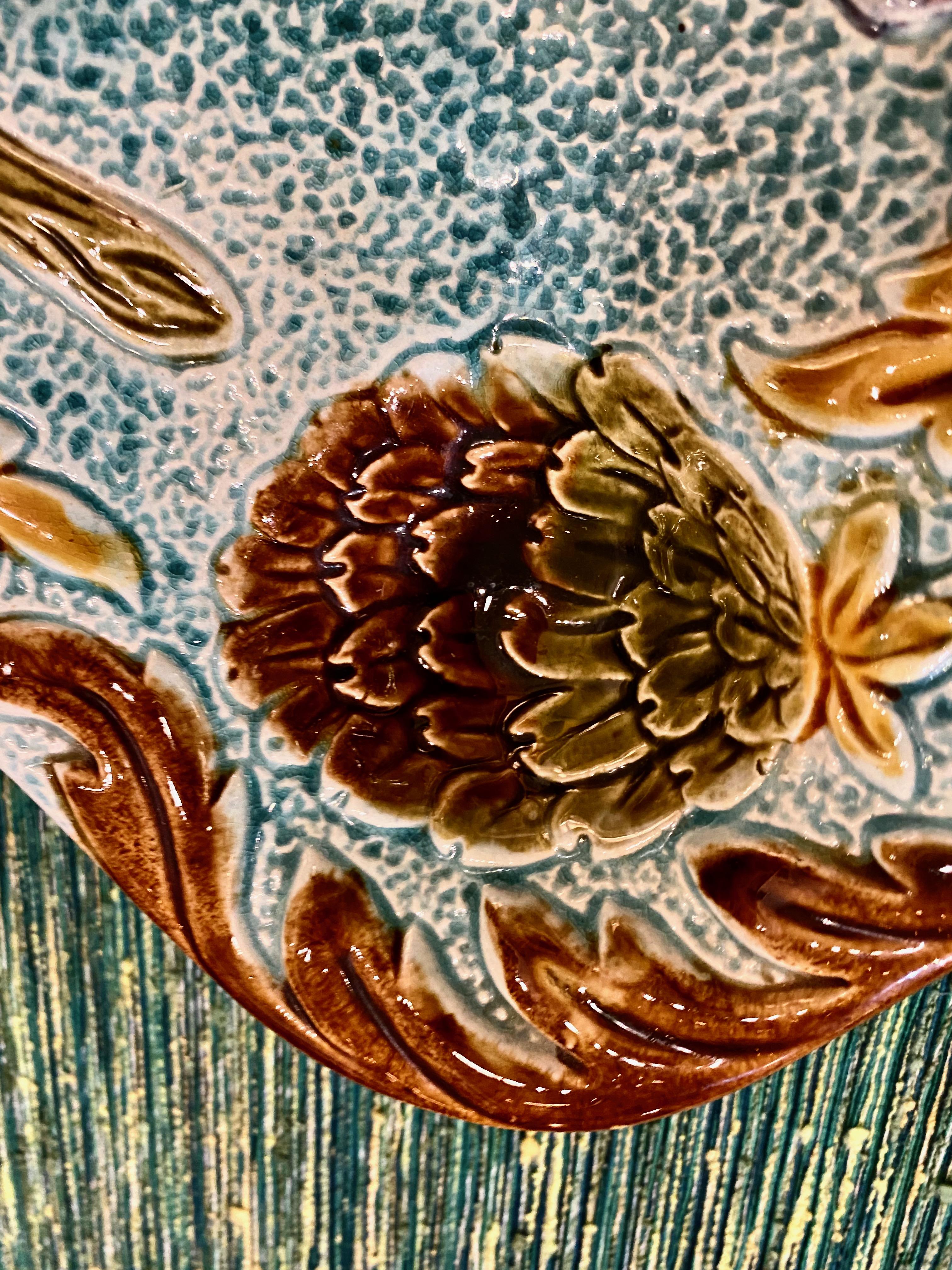 Faience Large French Majolica Platter, c. 1880