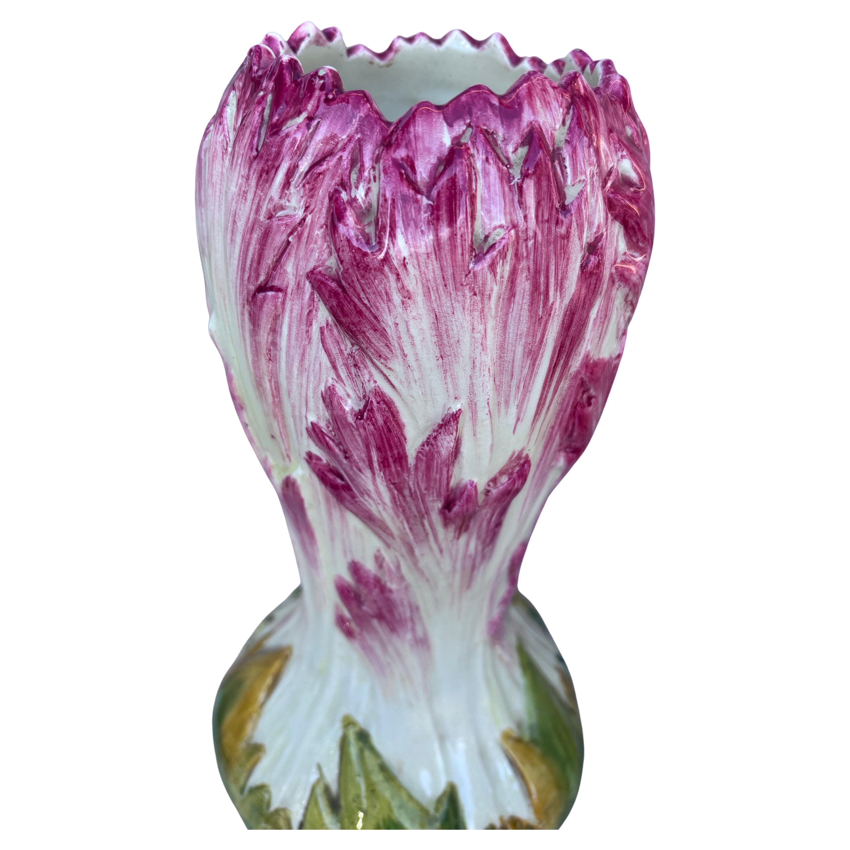 Große französische Majolika-Tulpenvase aus Majolika, Jean Massier, um 1900 (Französisch) im Angebot