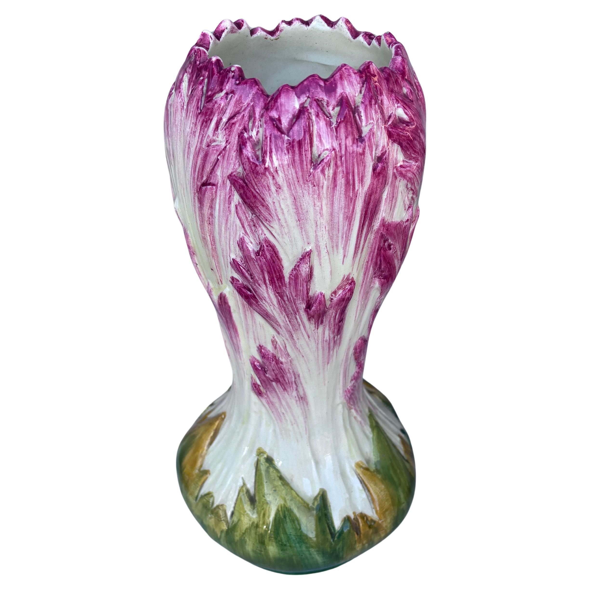 Große französische Majolika-Tulpenvase aus Majolika, Jean Massier, um 1900 (Keramik) im Angebot