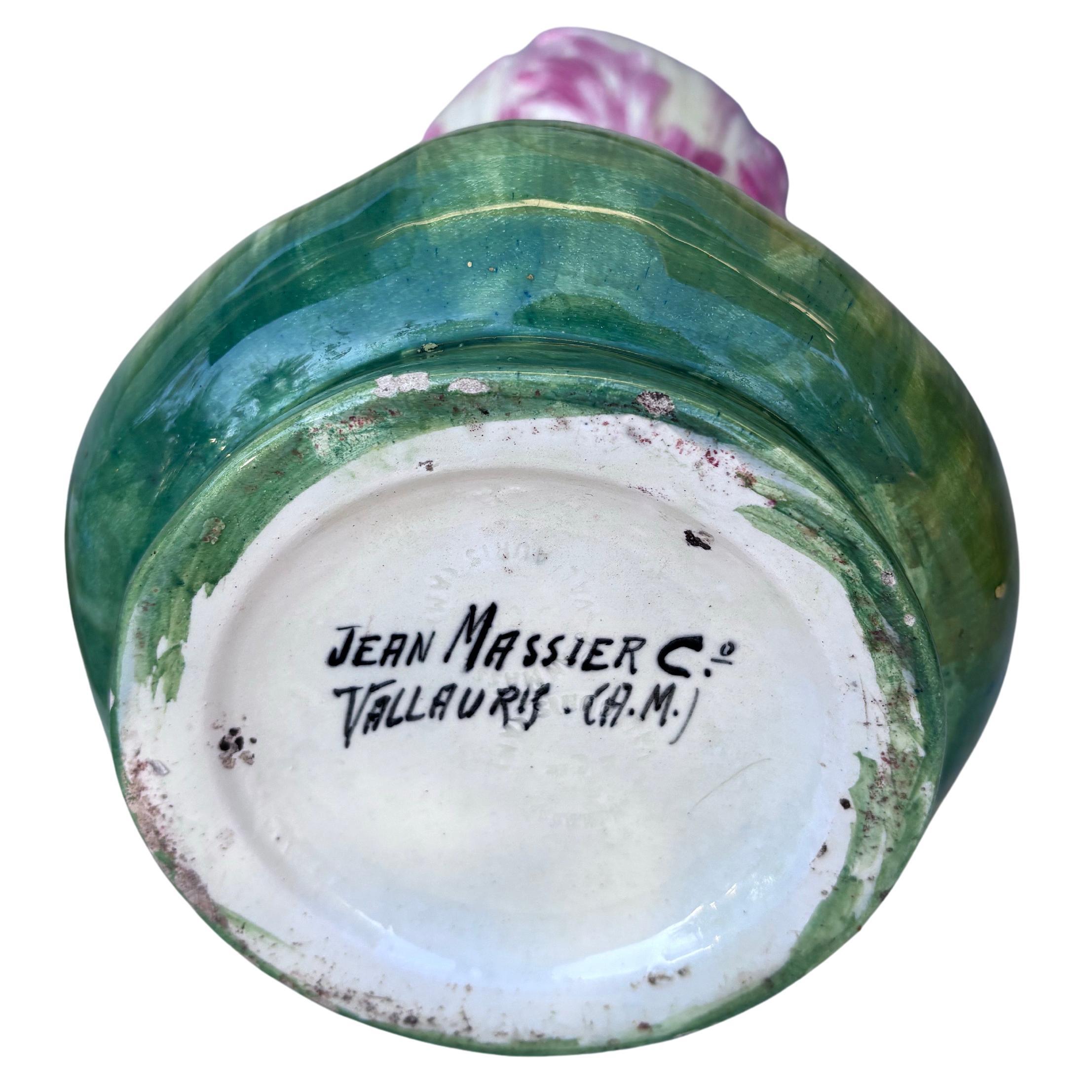 Große französische Majolika-Tulpenvase aus Majolika, Jean Massier, um 1900 im Angebot 1