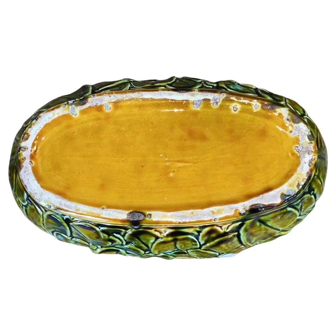 French Majolica White Flowers Jardinière, circa 1880 For Sale 4