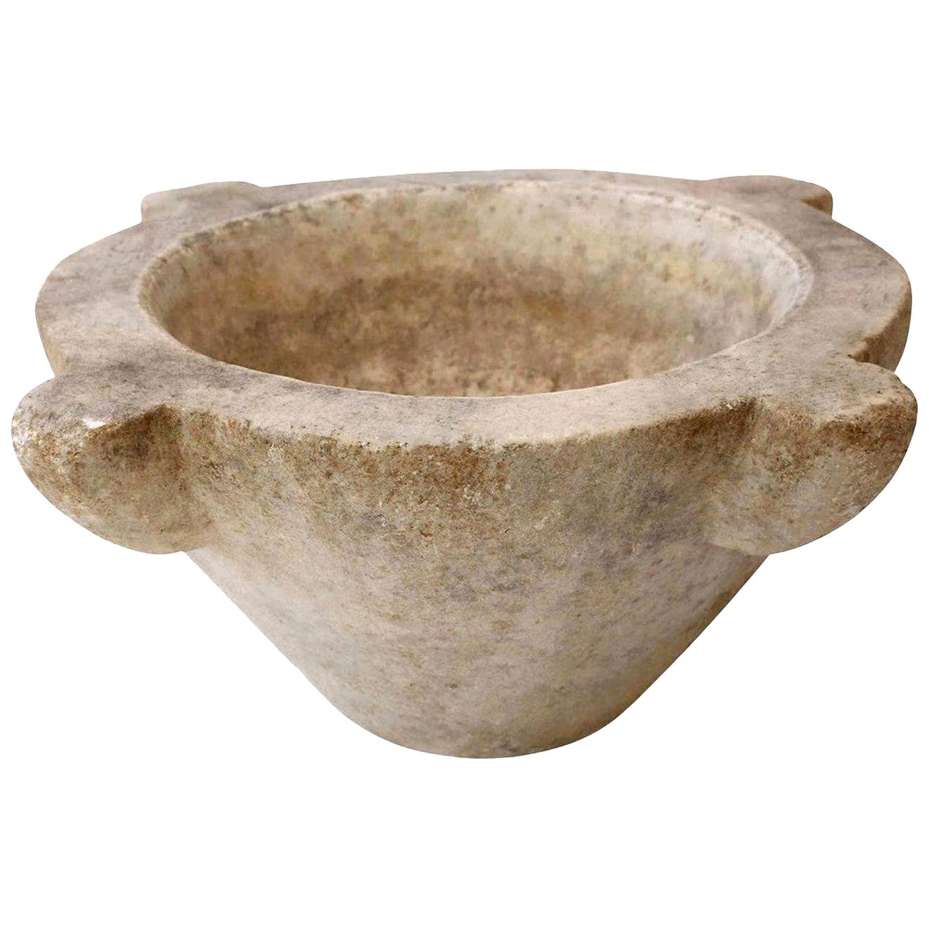 Large French Marble Mortar