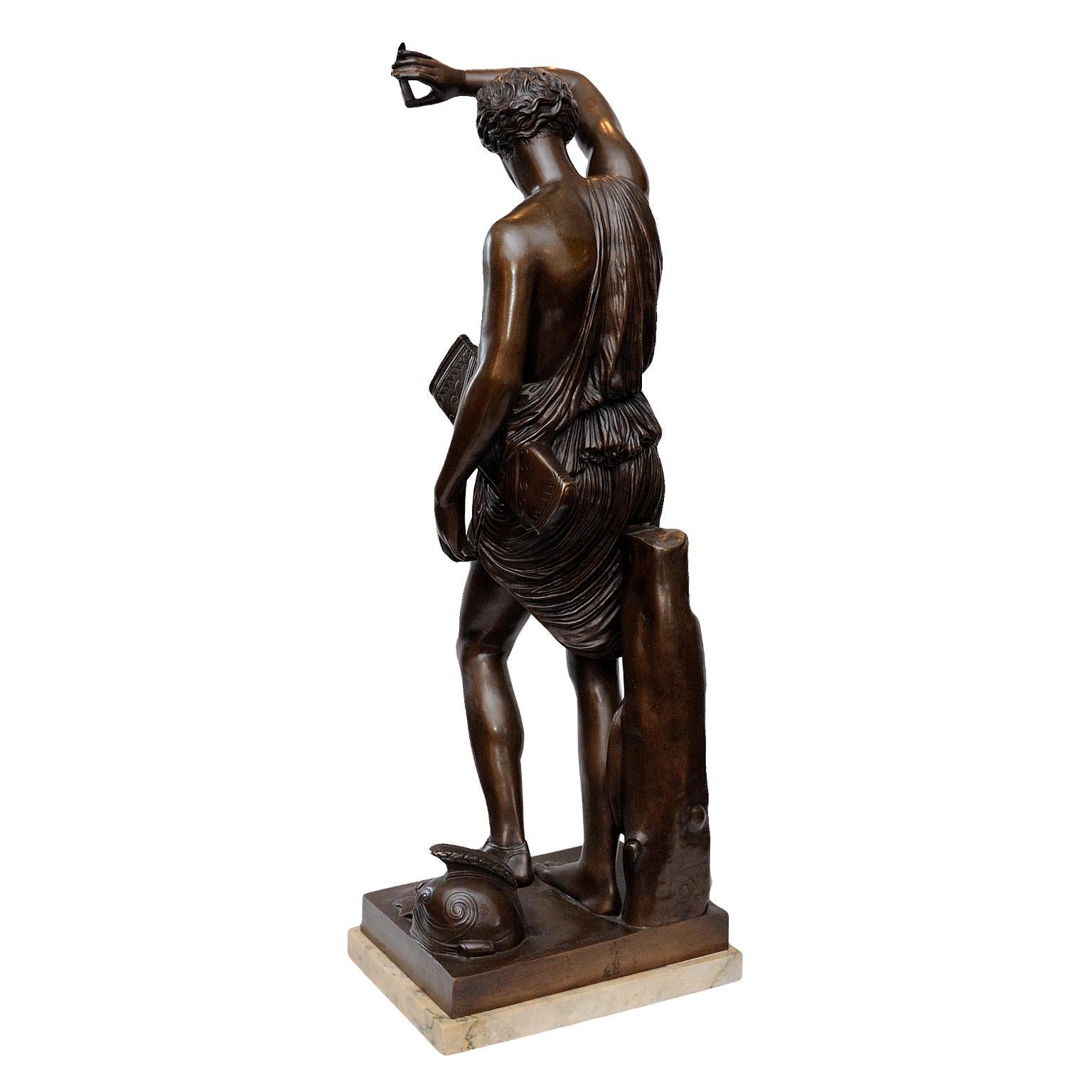 Large French Mid-19th Century Bronze Classical Figure, circa 1850 In Good Condition For Sale In Tetbury, Gloucestershire