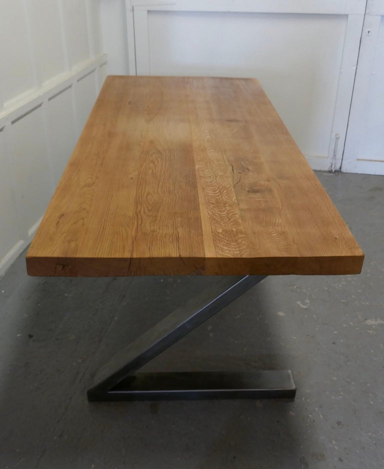 Large French Mid Century Golden Oak Dining Table at 1stDibs