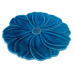 Grande francese di metà secolo  Piatto da portata in maiolica blu Charolles