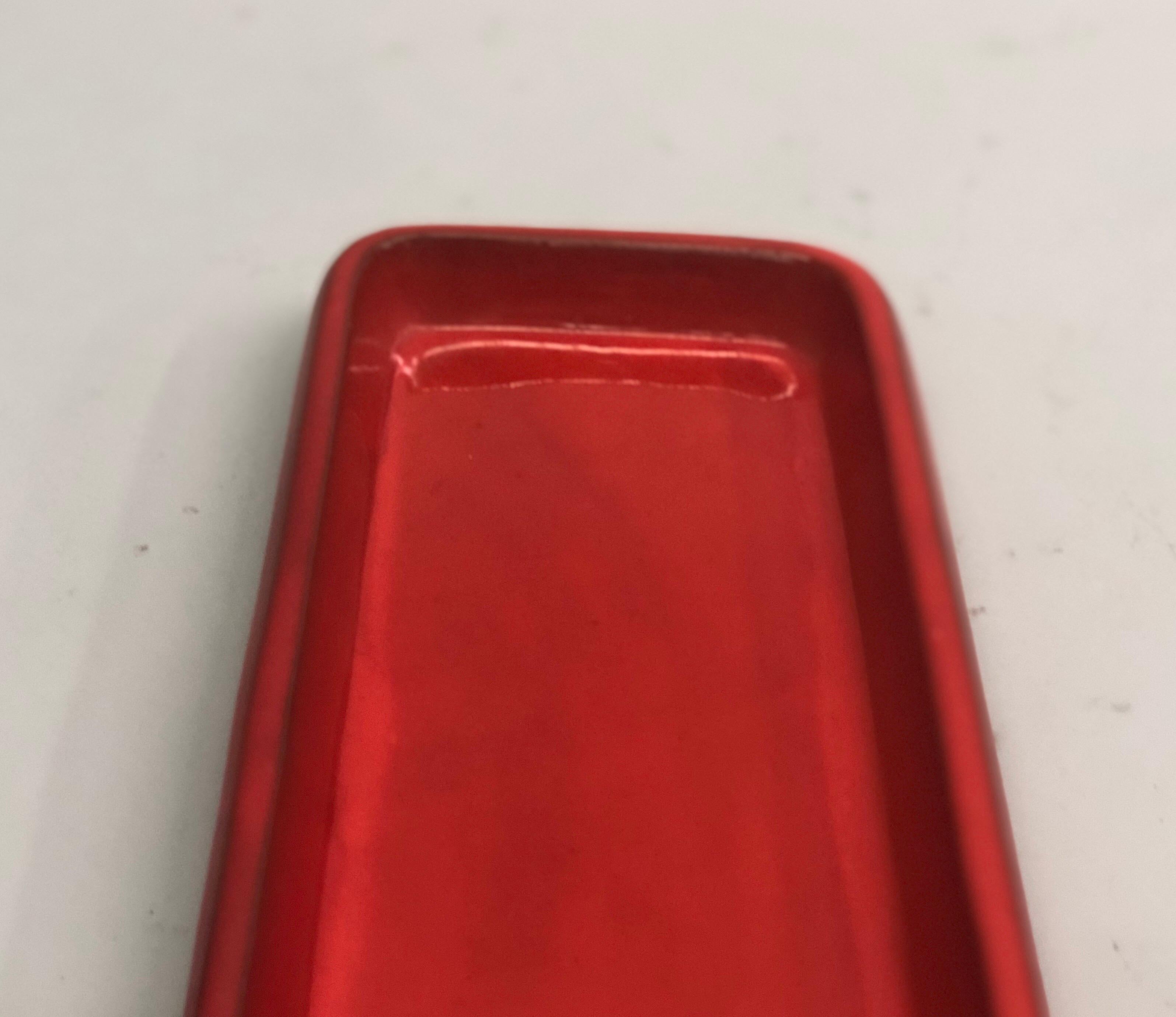 20th Century Large French Midcentury Oval Red Ceramic Serving Platter by Voltz, Vallauris For Sale