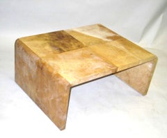 Large French Mid-Century Parchment Coffee Table in Style of Jean-Michel Frank
