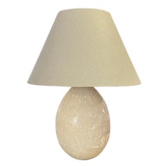 Large French Midcentury Ceramic Table Lamp, Cream Coloured