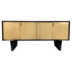 Large French Midcentury Parchment Credenza