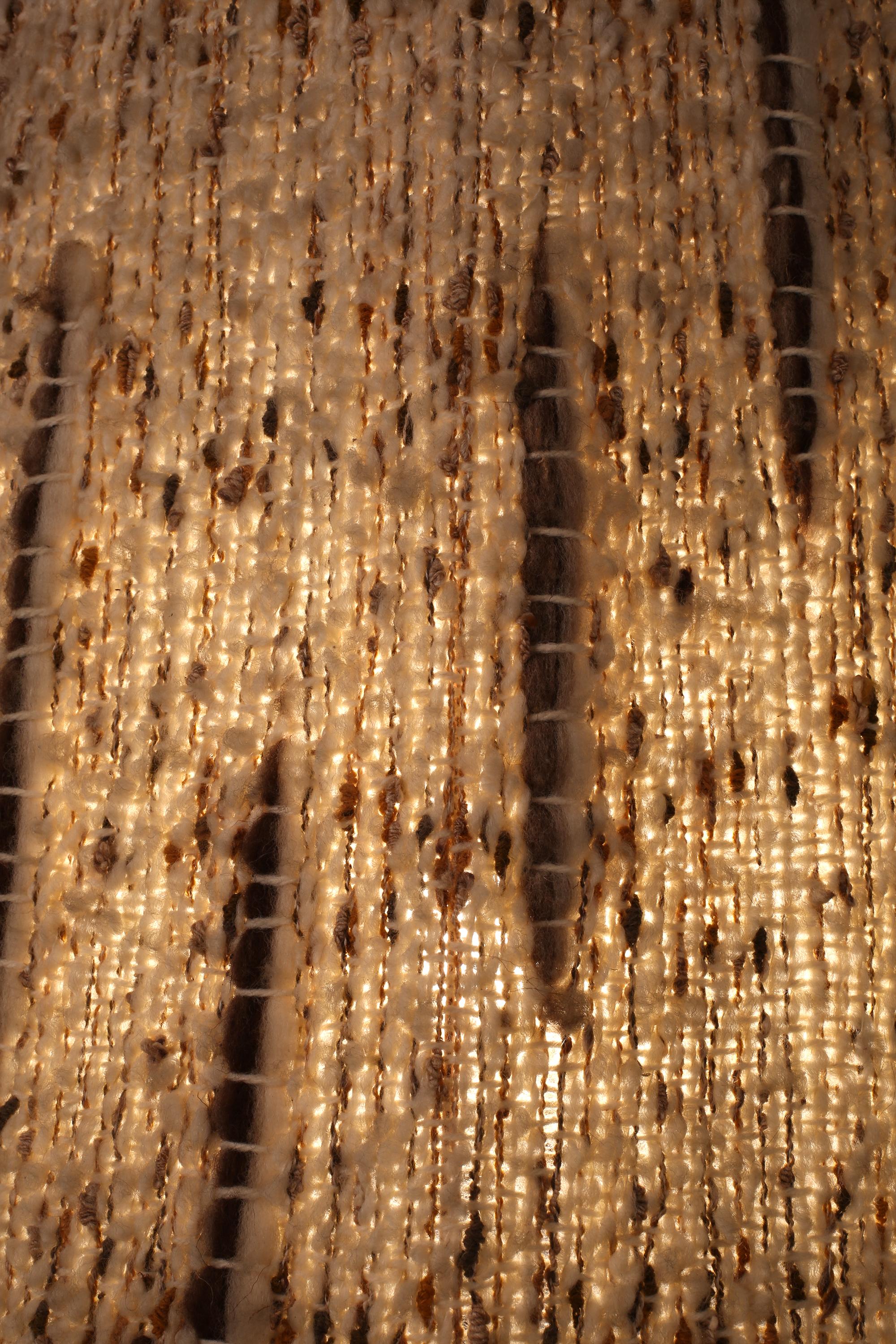 20ième siècle Lampe de table à abat-jour en laine en grès du milieu du siècle dernier en vente