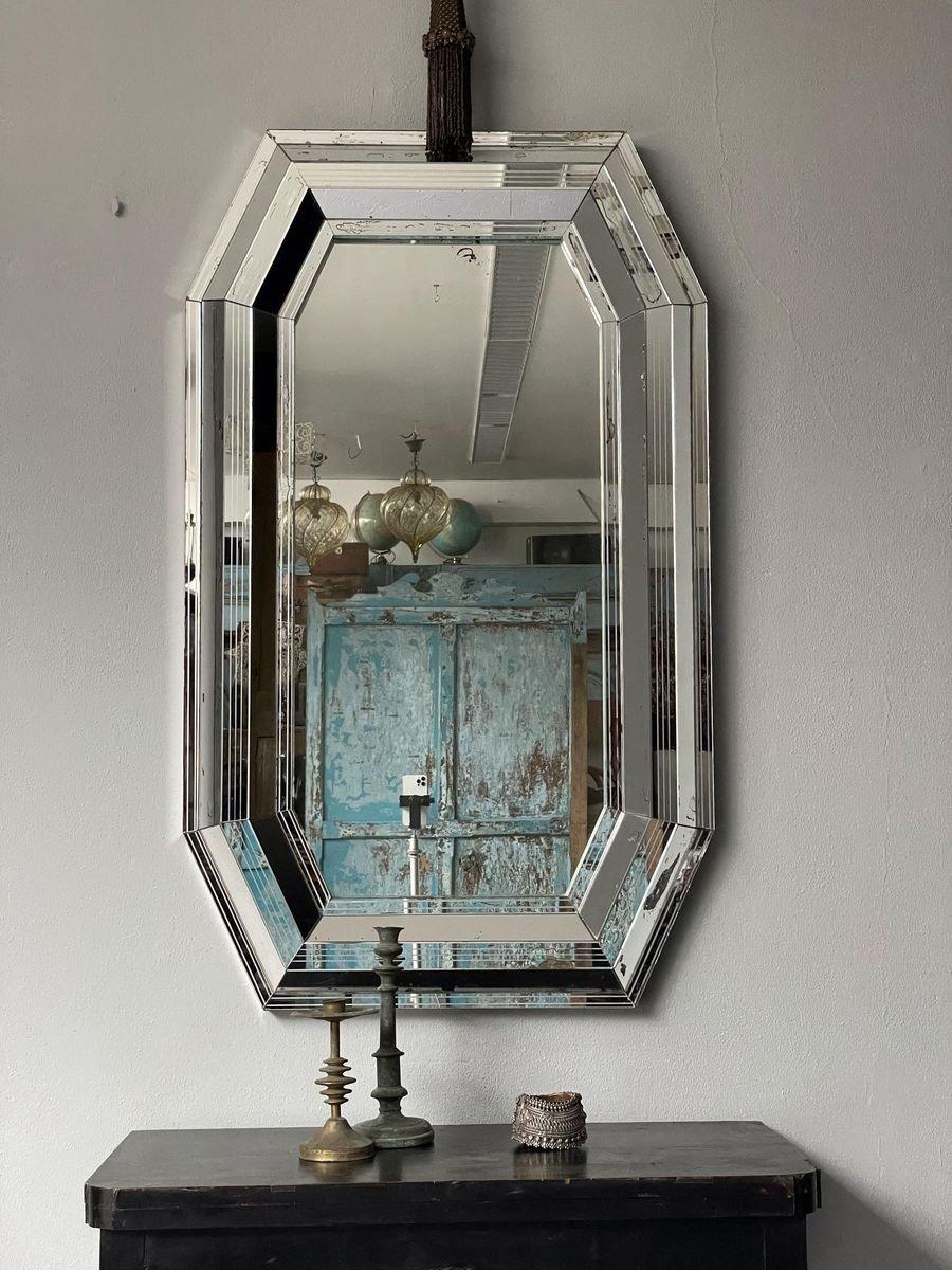 Glass Large French Mirror For Sale