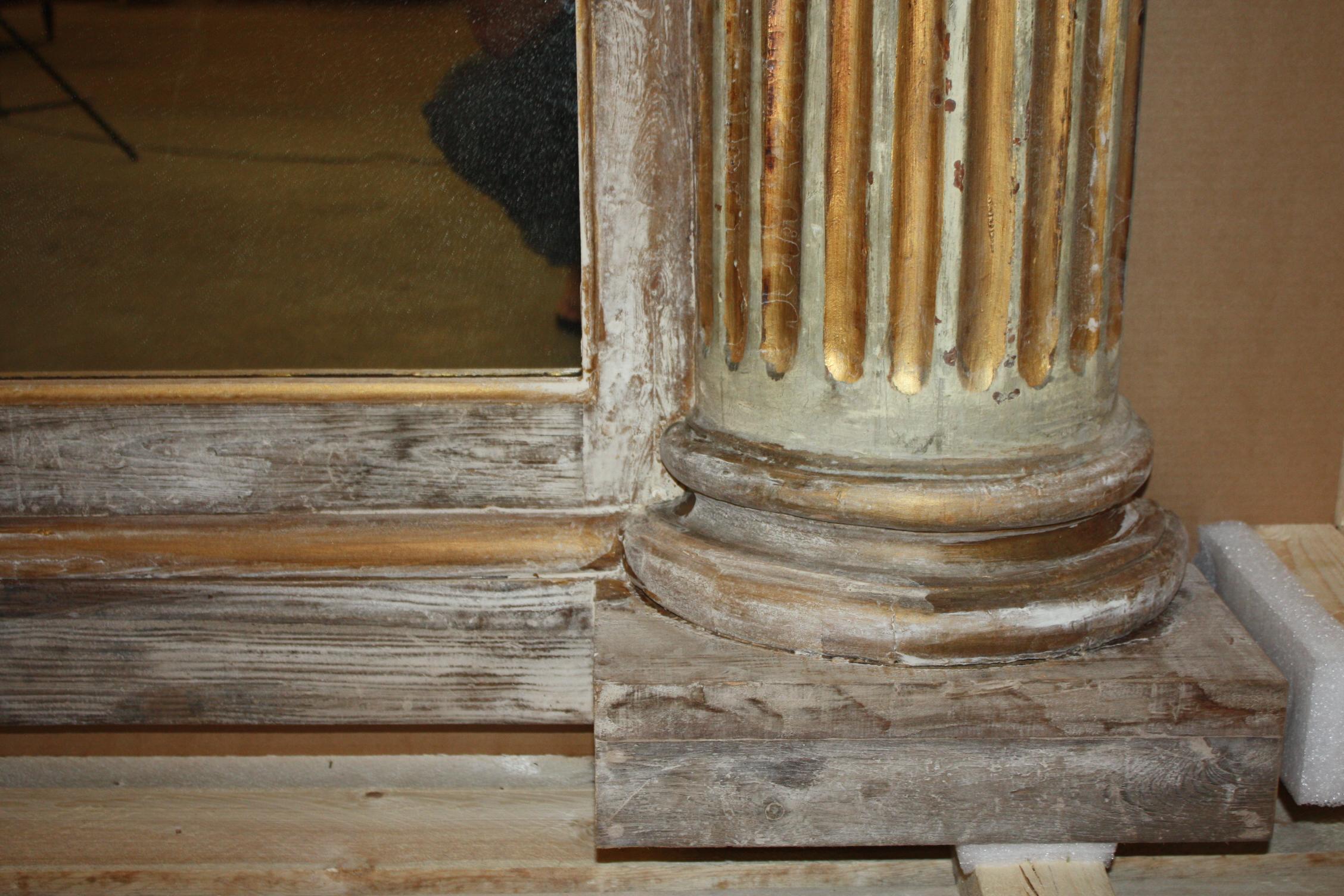20th Century Large French Mirror with Flanked by Corinthian Columns For Sale