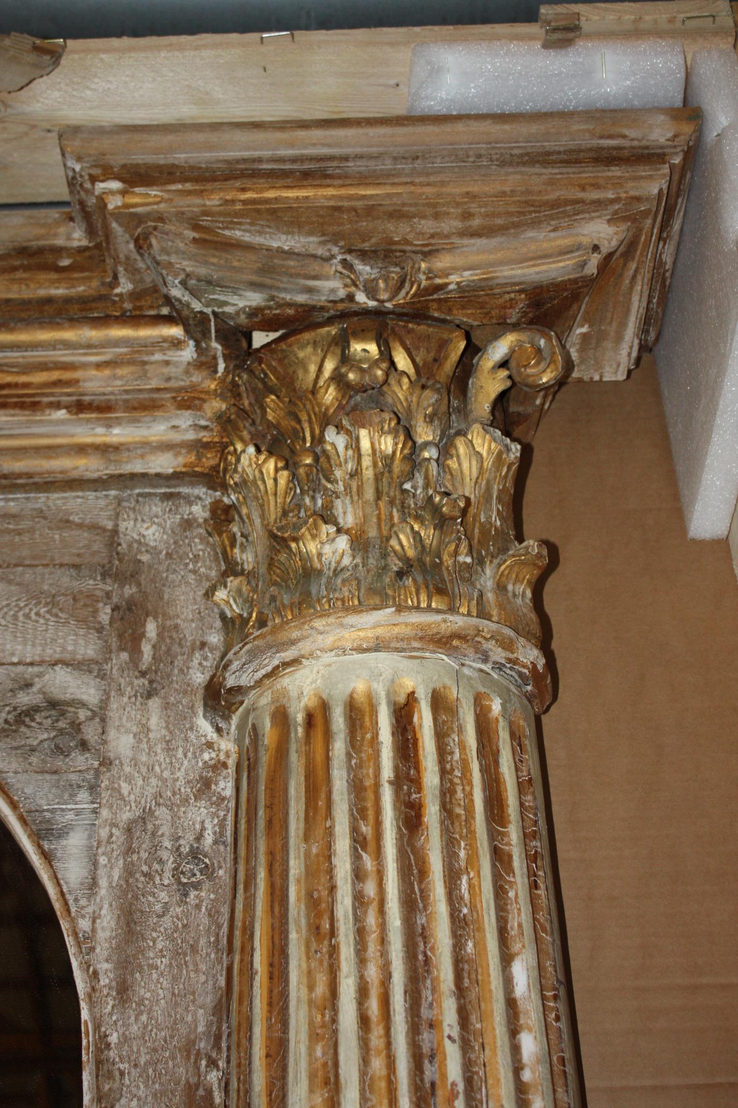 Large French Mirror with Flanked by Corinthian Columns For Sale 1