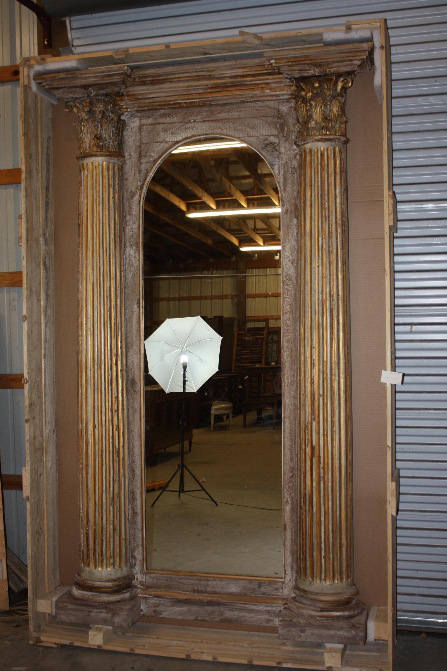 Large French Mirror with Flanked by Corinthian Columns For Sale 3