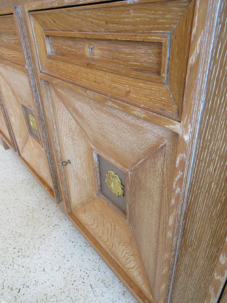 cerused oak cabinets on Large French Modern Cerused Oak And Giltwood Cabinet Credenza Andre Arbus 1950s At 1stdibs